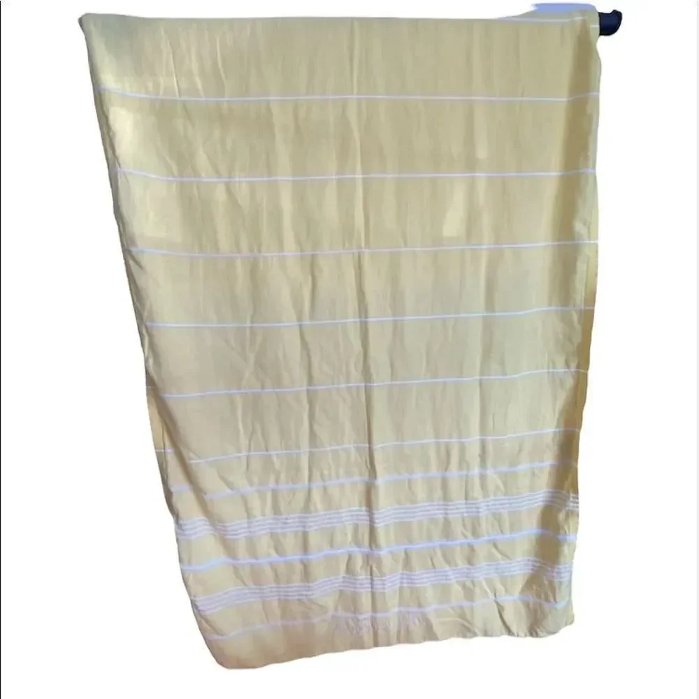 Alpha Phi Sorority yellow stripes fringes beach blanket/ towel